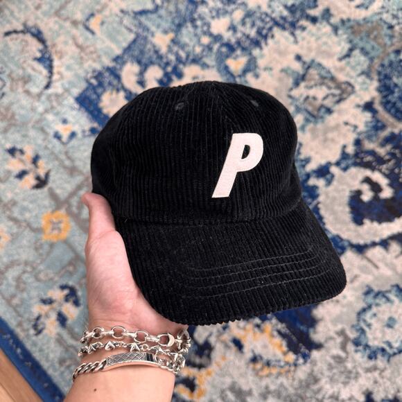 Palace Corduroy P 6-Panel Black Hat Cap O/S - Picture 1 of 5